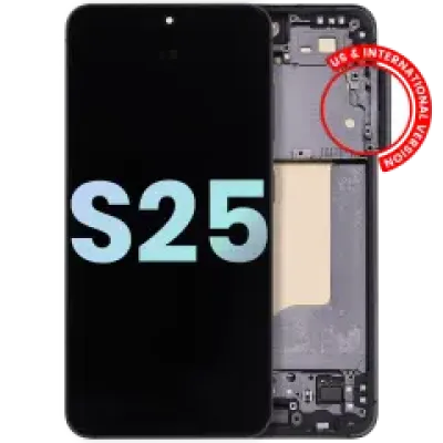 Дисплейний модуль (OLED) з рамкою для Samsung Galaxy S25 5G (US & International) (Service Pack) (Blue Black)