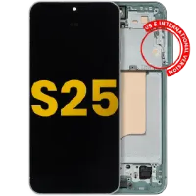 Дисплейний модуль (OLED) з рамкою для Samsung Galaxy S25 5G (US & International) (Refurbished) (Mint)