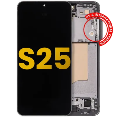 OLED Assembly With Frame For Samsung Galaxy S25 5G (US & International) (Refurbished) (Silver Shadow)