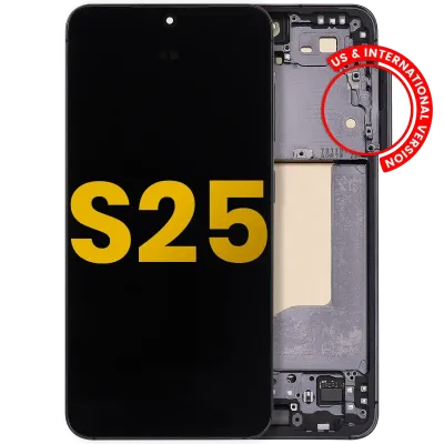 Дисплейний модуль (OLED) з рамкою для Samsung Galaxy S25 5G (US & International) (Refurbished) (Blue Black)