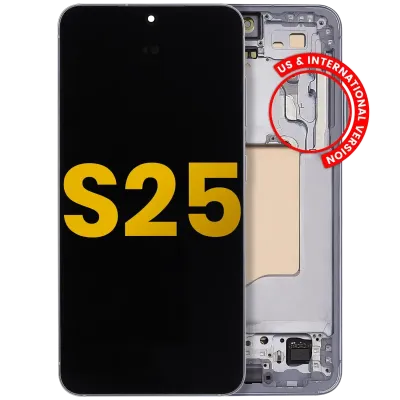 Дисплейний модуль (OLED) з рамкою для Samsung Galaxy S25 5G (US & International) (Refurbished) (Icy Blue)