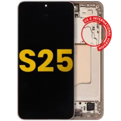 Дисплейний модуль (OLED) з рамкою для Samsung Galaxy S25 5G (US & International) (Refurbished) (Pink Gold)