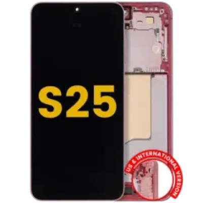 Дисплейний модуль (OLED) з рамкою для Samsung Galaxy S25 5G (US & International) (Refurbished) (Coral Red)