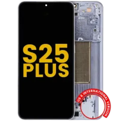 Дисплейний модуль (OLED) з рамкою для Samsung Galaxy S25 Plus 5G (US & International Version) (Refurbished) (Icy Blue)