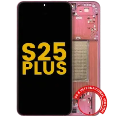 Дисплейний модуль (OLED) з рамкою для Samsung Galaxy S25 Plus 5G (US & International Version) (Refurbished) (Coral Red)