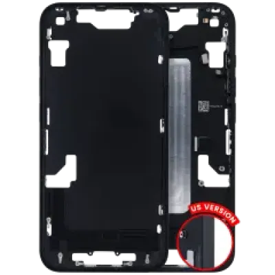 Середня рамка з дрібними деталями для iPhone 16e / 17e (US Version) (Used OEM Pull: Grade A) (чорний)