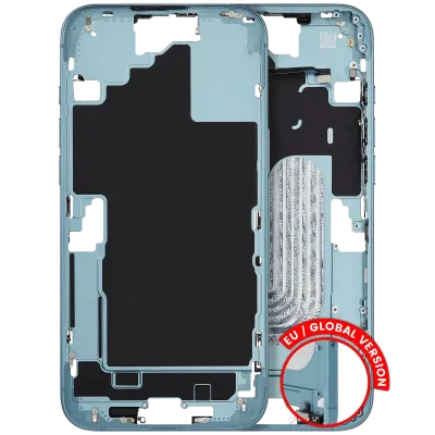 Mid-Frame Housing W/ Small Parts For iPhone 16 Plus (EU / Global Version) (Used OEM Pull: Grade A) (Teal)