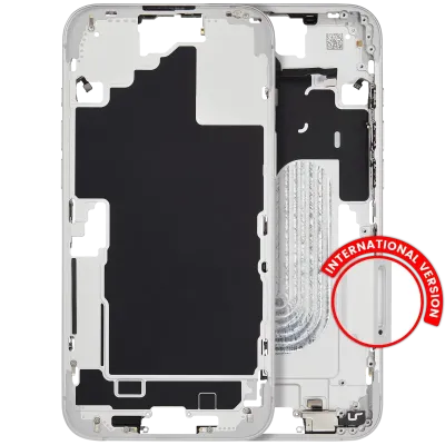 Mid-Frame Housing W/ Small Parts For iPhone 16 Plus (EU / Global Version) (Used OEM Pull: Grade A) (White)