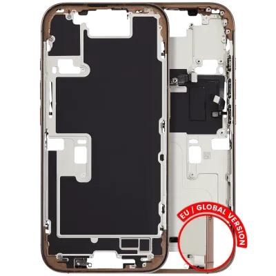 Mid-Frame Housing W/ Small Parts For iPhone 16 Pro (EU / Global Version) (Used OEM Pull: Grade A) (Desert Titanium)