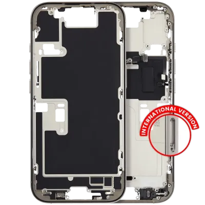 Mid-Frame Housing W/ Small Parts For iPhone 16 Pro (EU / Global Version) (Used OEM Pull: Grade A) (Natural Titanium)