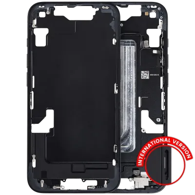 Середня рамка з дрібними деталями для iPhone 16e / 17e (EU / Global Version) (Used OEM Pull: Grade A) (чорний)