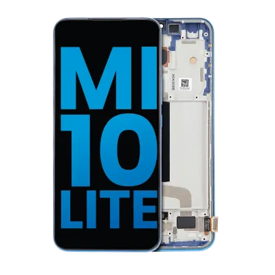 Дисплейний модуль (LCD) з рамкою для Xiaomi Mi 10 Lite 5G (Aftermarket: Incell) (Aurora Blue)