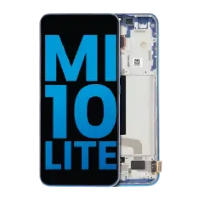 Дисплейний модуль (LCD) з рамкою для Xiaomi Mi 10 Lite 5G (Aftermarket: Incell) (Aurora Blue)