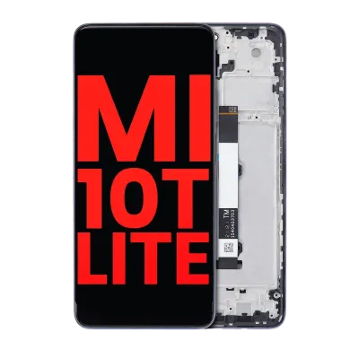 Дисплейний модуль (OLED) з рамкою для Xiaomi Mi 10 Lite 5G (Aftermarket Plus) (Cosmic Gray)