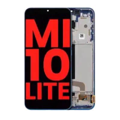 Дисплейний модуль (OLED) з рамкою для Xiaomi Mi 10 Lite 5G (Aftermarket Plus) (Aurora Blue)