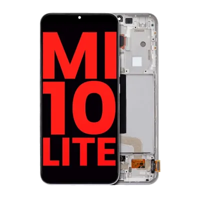 Дисплейний модуль (OLED) з рамкою для Xiaomi Mi 10 Lite 5G (Aftermarket Plus) (Dream White)