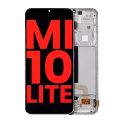 Дисплейний модуль (OLED) з рамкою для Xiaomi Mi 10 Lite 5G (Aftermarket Plus) (Dream White)