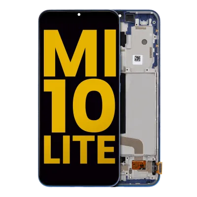 Дисплейний модуль (OLED) з рамкою для Xiaomi Mi 10 Lite 5G (Refurbished) (Aurora Blue)