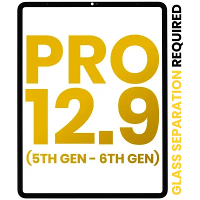 Front Glass For iPad Pro 12.9" 5th Gen (2021) / Pro 12.9" 6th Gen (2022) (Glass Separation Required) (Premium) (All Colors)