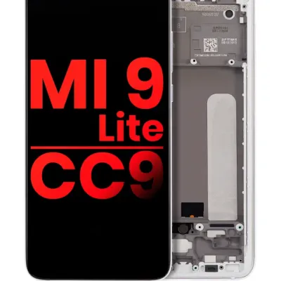 Дисплейний модуль (OLED) з рамкою для Xiaomi Mi 9 Lite / CC9 (Aftermarket Plus) (Pearl White)