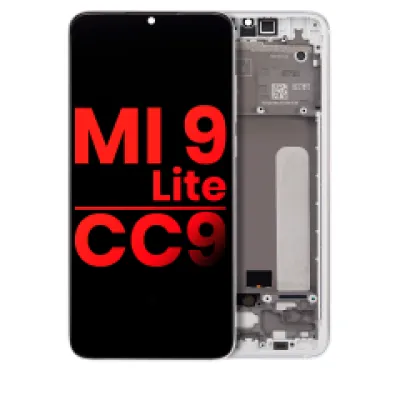 Дисплейний модуль (OLED) з рамкою для Xiaomi Mi 9 Lite / CC9 (Aftermarket Plus) (Pearl White)