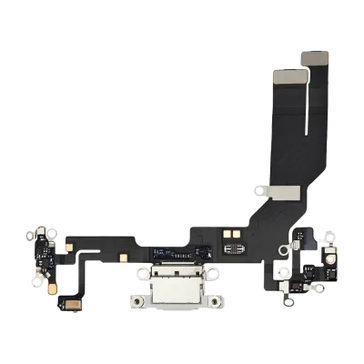 Charging Port Flex Cable For iPhone 16e (Genuine OEM) (White)