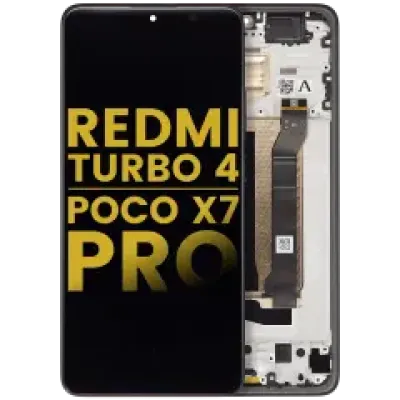 Дисплейний модуль (OLED) з рамкою для Xiaomi Redmi Turbo 4 / Xiaomi Poco X7 Pro (Refurbished) (чорний)
