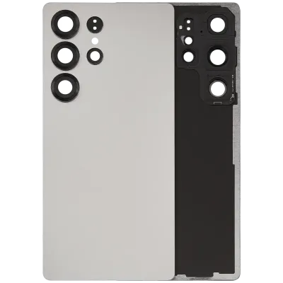 Задне скло з скло камери для Samsung Galaxy S25 Ultra 5G (No Logo) (Aftermarket Plus) (Titanium White Silver)