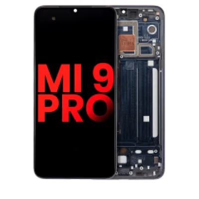 Дисплейний модуль (OLED) з рамкою для Xiaomi Mi 9 Pro (Aftermarket Plus) (Titanium Black)