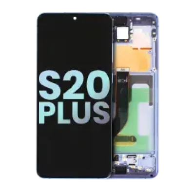 Дисплейний модуль (OLED) з рамкою для Samsung Galaxy S20 Plus 5G (Service Pack) (фіолетовий)