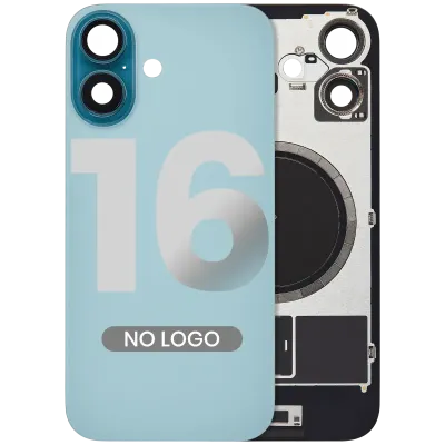 Заднє скло з магнітом MagSafe для iPhone 16 (No Logo) (Aftermarket) (Teal)