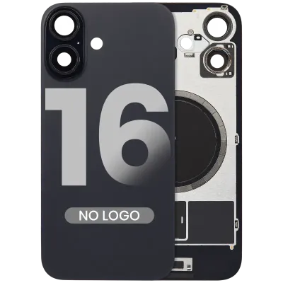 Заднє скло з магнітом MagSafe для iPhone 16 (No Logo) (Aftermarket) (чорний)