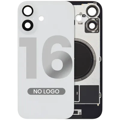 Заднє скло з магнітом MagSafe для iPhone 16 (No Logo) (Aftermarket) (білий)