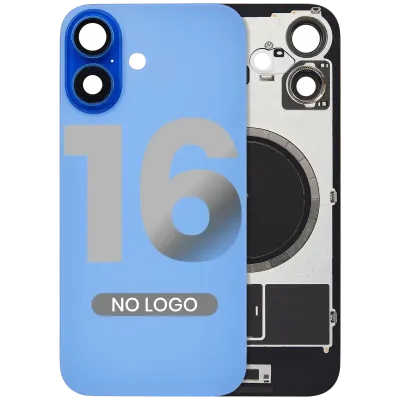 Заднє скло з магнітом MagSafe для iPhone 16 (No Logo) (Aftermarket) (Ultramarine)