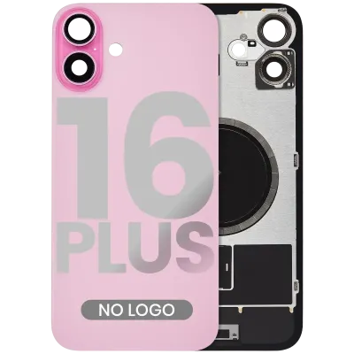 Заднє скло з магнітом MagSafe для iPhone 16 Plus (No Logo) (Aftermarket) (рожевий)