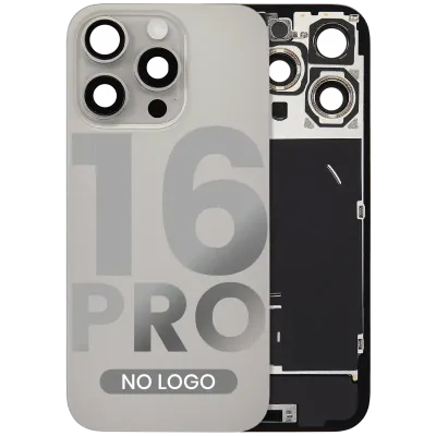 Back Glass w/ MagSafe Magnet & NFC & Flashlight Flex For iPhone 16 Pro (No Logo) (Aftermarket) (Natural Titanium)