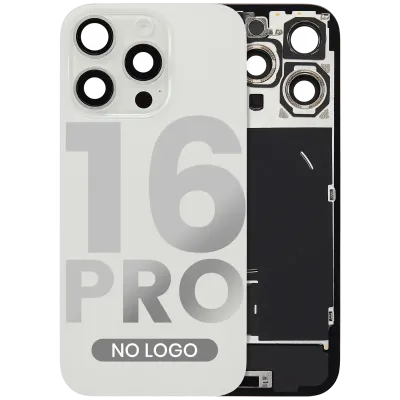 Back Glass w/ MagSafe Magnet & NFC & Flashlight Flex For iPhone 16 Pro (No Logo) (Aftermarket) (White Titanium)