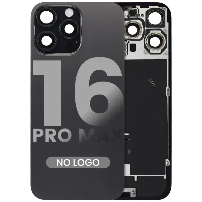 Back Glass w/ MagSafe Magnet & NFC & Flashlight Flex For iPhone 16 Pro Max (No Logo) (Aftermarket) (Black Titanium)