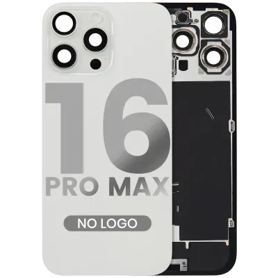 Back Glass w/ MagSafe Magnet & NFC & Flashlight Flex For iPhone 16 Pro Max (No Logo) (Aftermarket) (White Titanium)