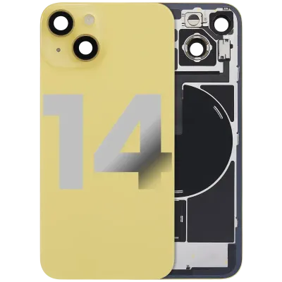 Back Glass w/ MagSafe Magnet & NFC & Flashlight Flex For iPhone 14 (Used OEM Pull: Grade B) (Yellow)
