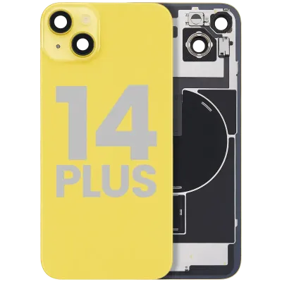 Заднє скло з магнітом MagSafe, NFC і шлейфом спалаху для iPhone 14 Plus (Used OEM Pull: Grade B) (жовтий)