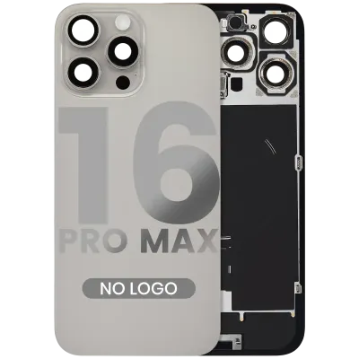 Back Glass w/ MagSafe Magnet & NFC & Flashlight Flex For iPhone 16 Pro Max (No Logo) (Aftermarket) (Natural Titanium)