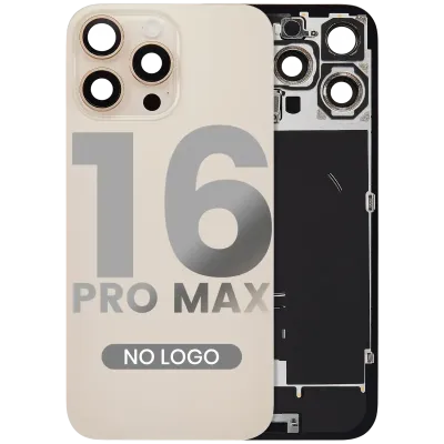 Back Glass w/ MagSafe Magnet & NFC & Flashlight Flex For iPhone 16 Pro Max (No Logo) (Aftermarket) (Desert Titanium)