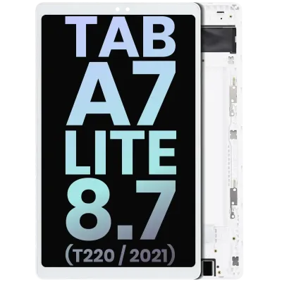 Дисплейний модуль (LCD) з рамкою для Samsung Galaxy Tab A7 Lite 8.7" (T220) (2021) (WiFi) (Service Pack) (білий)