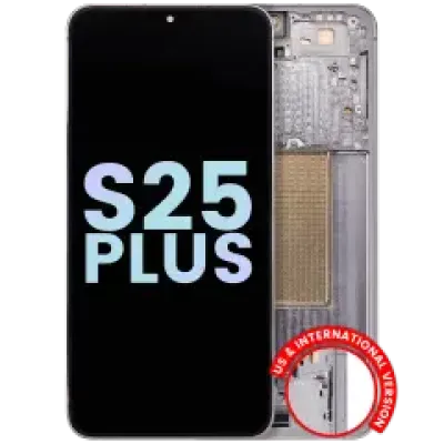 Дисплейний модуль (OLED) для Samsung Galaxy S25 Plus 5G (US & International Version) з рамкою (Service Pack) (Silver Shadow)