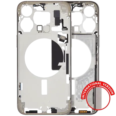 Mid-Frame Housing W/ Small Parts For iPhone 15 Pro Max (EU / Global Version) (Used OEM Pull: Grade B) (Natural Titanium)