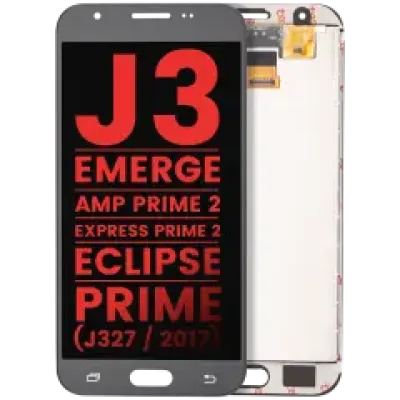 Дисплейний модуль (LCD) для Samsung Galaxy J3 (J327 / 2017) / Emerge / Amp Prime 2 / Express Prime 2 / Eclipse / Prime без рамки (Aftermarket Plus) (сріблястий / сірий)
