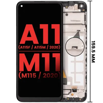 LCD Assembly With Frame For Samsung Galaxy A11 (A115F/ A115M / 2020) / M11 (M115 /2020) (International Version) (Aftermarket Plus) (All Colors)