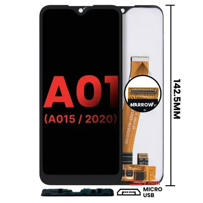 Дисплейний модуль (LCD) для Samsung Galaxy A01 4G (A015 / 2020) Global Model без рамки (Micro USB Frame) (Aftermarket Plus) (всі кольори)