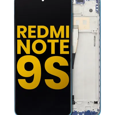 Дисплейний модуль (LCD) з рамкою для Xiaomi Redmi Note 9S (Aftermarket Plus) (Aurora Blue)